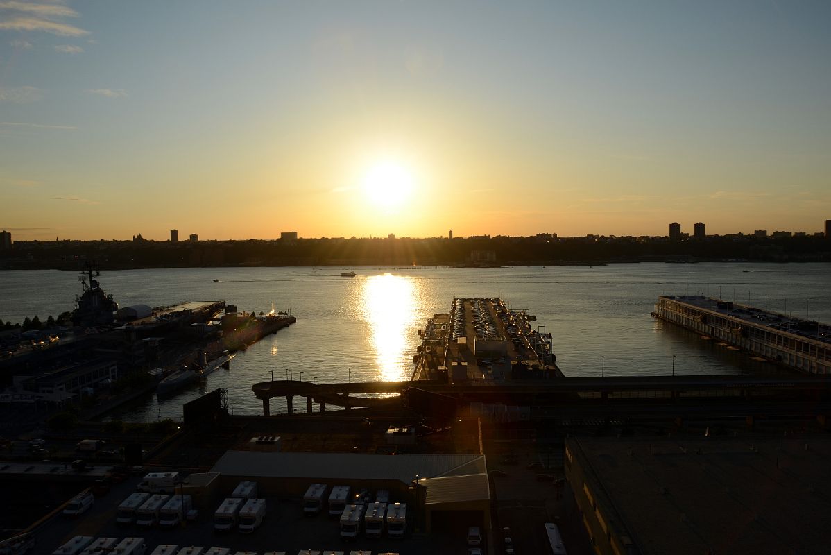 16 Pier 86 Intrepid Sea, Air And Space Museum On Left, Hudson River Before Sunset From New York Ink48 Hotel Rooftop Bar